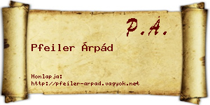 Pfeiler Árpád névjegykártya